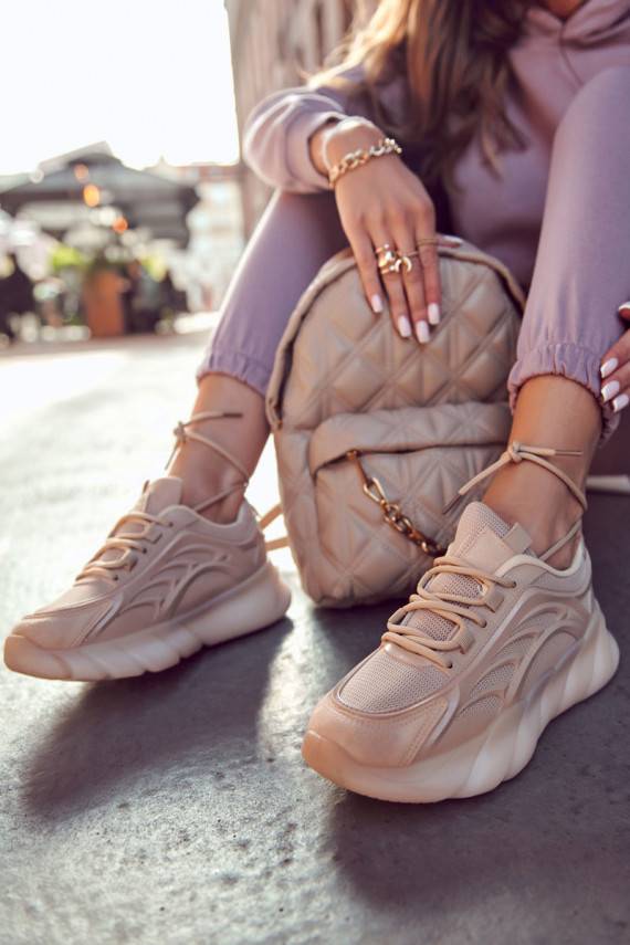 Moekad spordijalatsid Sneakers tüüpi jalanõud beeži värvi Sollero