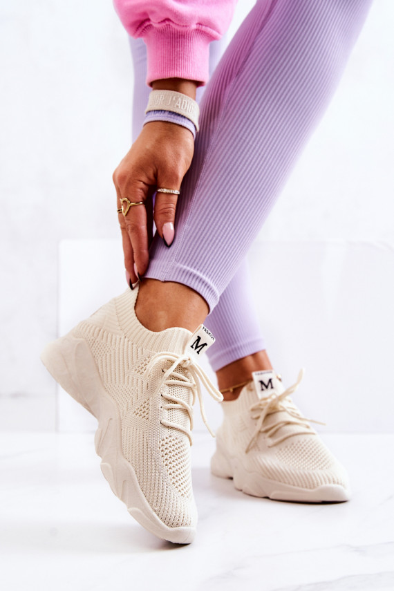 Sportliku stiiliga jalanõud Sneakers tüüpi jalanõud Riidest Elevandiluu värvi Nolene