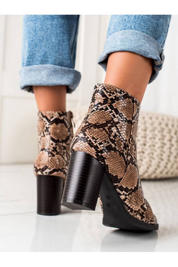 saapad maonaha-imitatsiooniga saapad kõrge jämeda kontsaga