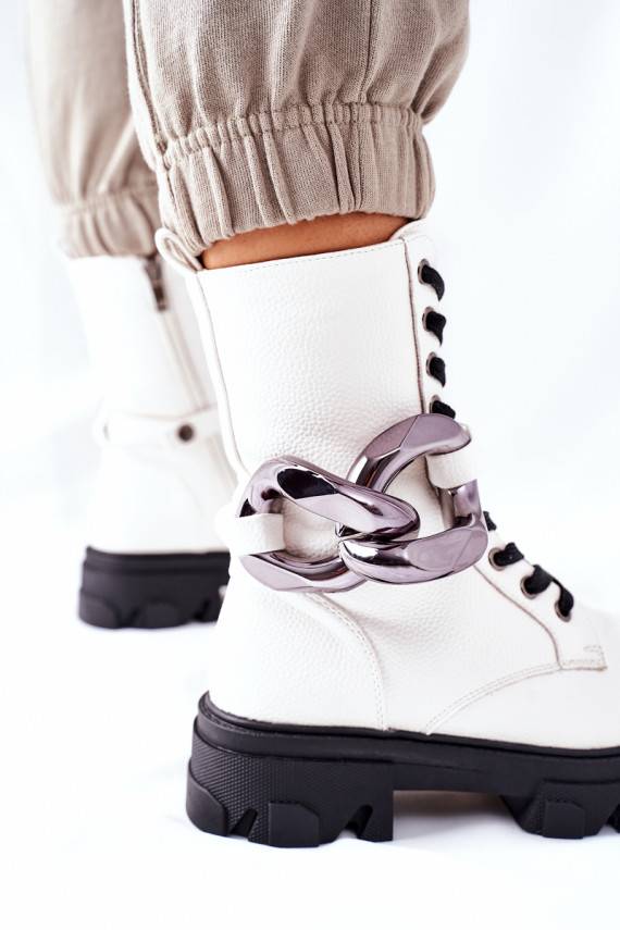 S. Barski Naiste poolsaapad valget värvi Jensen