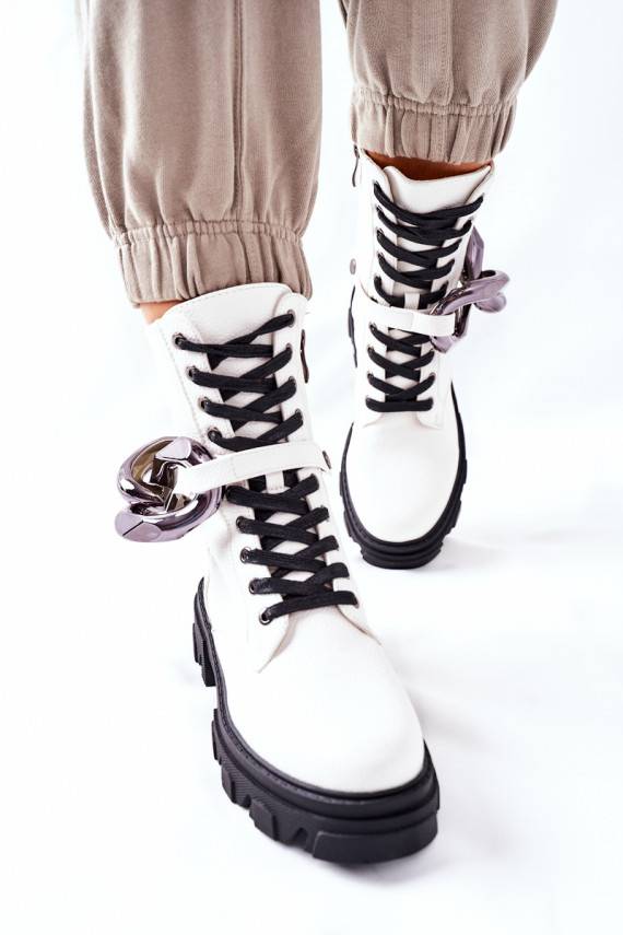 S. Barski Naiste poolsaapad valget värvi Jensen