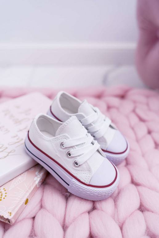 Laste vabaajajalatsid Klassikalise mudeli valget värvi Filemon