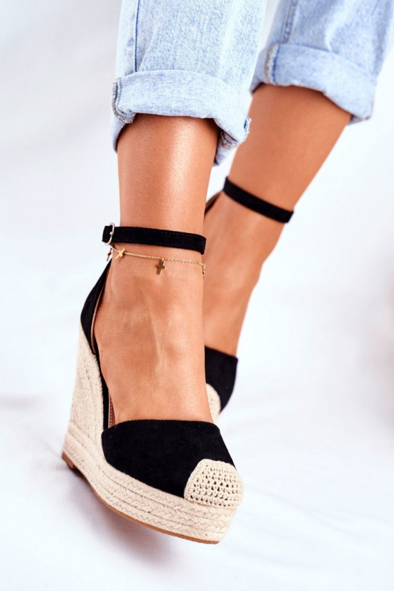 Platvormiga sandaalid Z Plecionką mustad Avocado