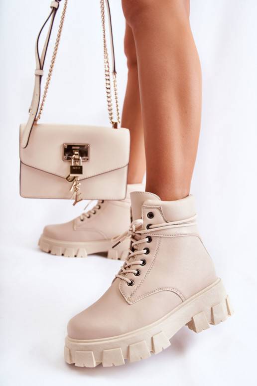 Naiste poolsaapad voodriga Elevandiluu värvi Flavin