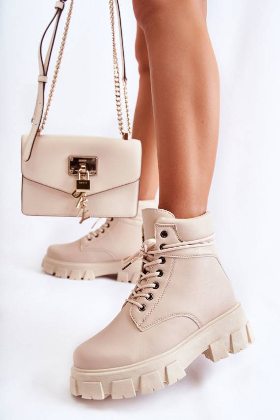 Naiste poolsaapad voodriga Elevandiluu värvi Flavin