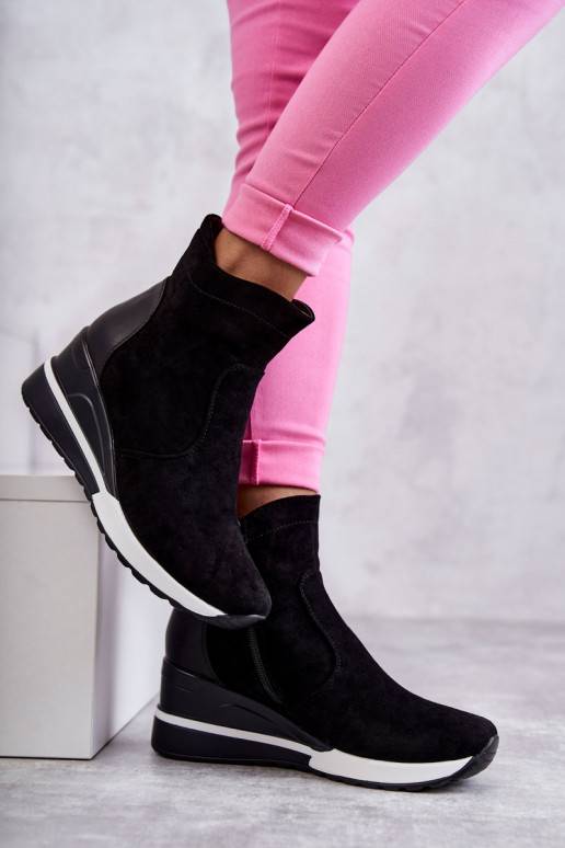 Sneakers tüüpi jalanõud platvormiga mustad Rita