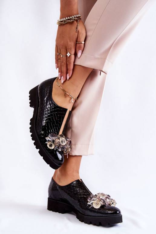 Elegantsed Laque jalatsid kaunistustega  mustad Cindy 