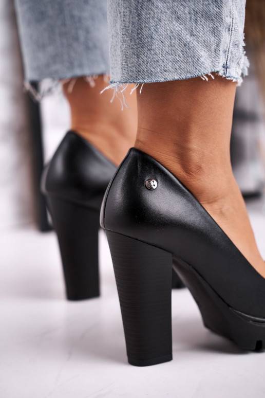   Kingad kõrge jämeda kontsaga  02629-01 mustad 