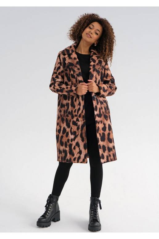 Moris - pruun leopardimustriga mantel