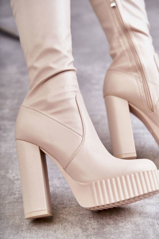    pika säärega saapad platvormiga beeži värvi Katrina