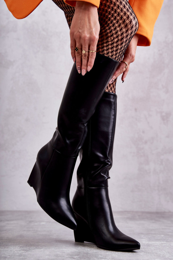     pika säärega saapad platvormiga mustad Arlene