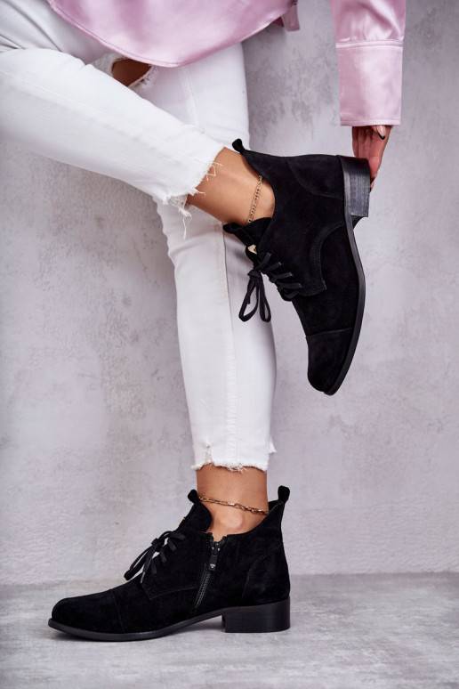 seemisnakhsed Naiste poolsaapad  nööritavad Nicole 2781 mustad