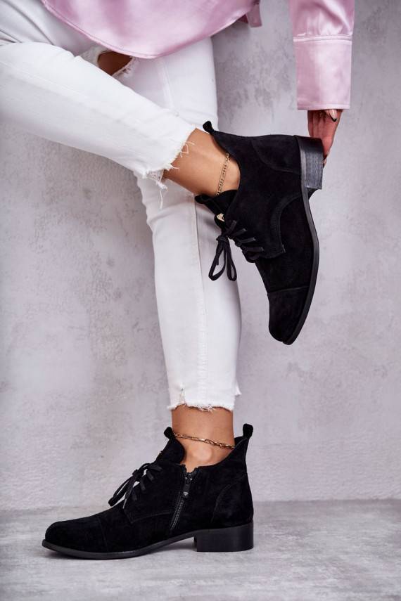 seemisnakhsed Naiste poolsaapad  nööritavad Nicole 2781 mustad