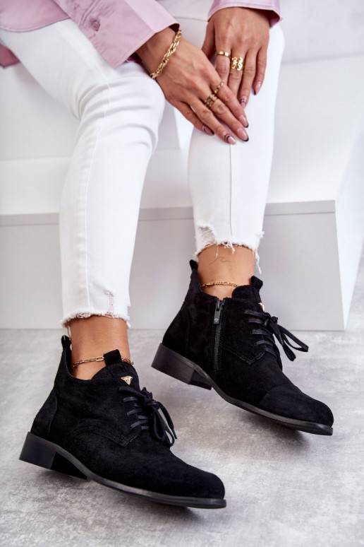 seemisnakhsed Naiste poolsaapad  nööritavad Nicole 2781 mustad