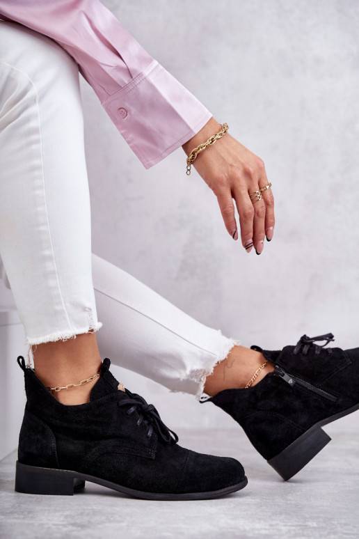 seemisnakhsed Naiste poolsaapad  nööritavad Nicole 2781 mustad