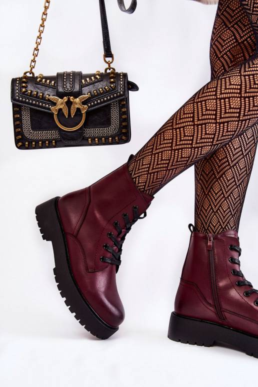   Naiste poolsaapad platvormiga bordoo-värvi Randi