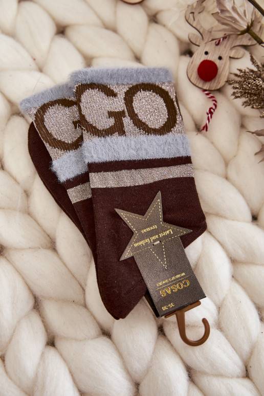Sokid GO-GO karusnahaga COSAS pruunid värvi