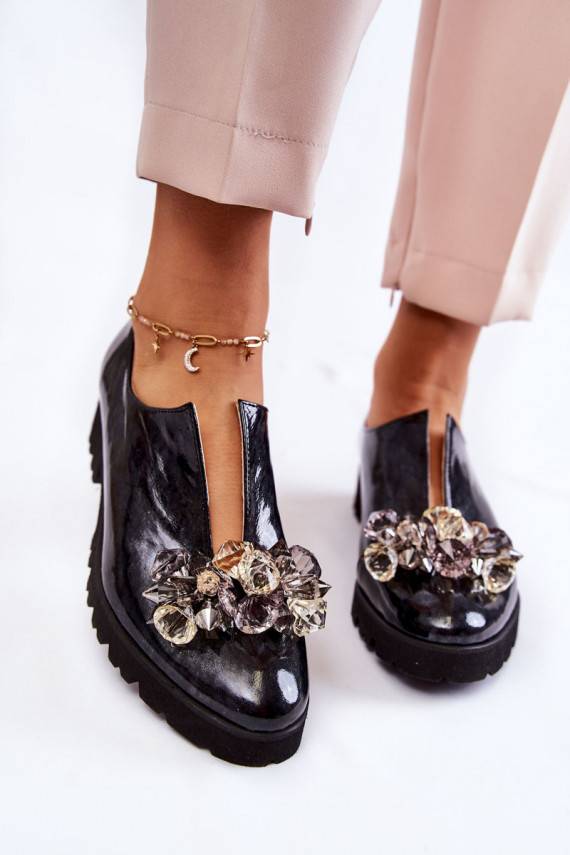 Elegantsed Laque jalatsid kaunistustega -Halli värvi Cindy 