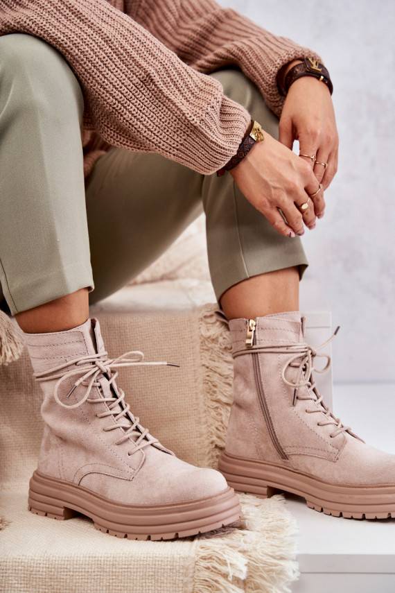   seemisnakhsed Naiste poolsaapad nööritavad beeži värvi Afra