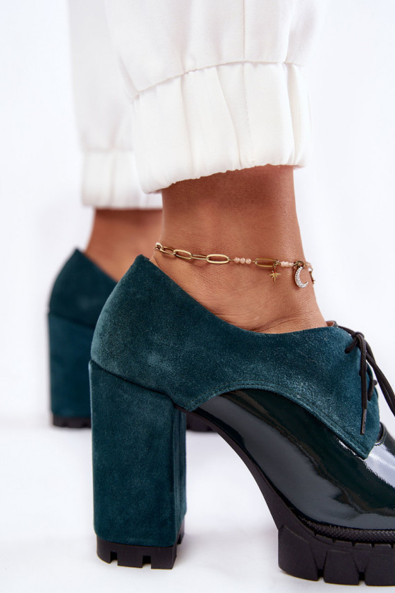 Moekad seemisnakhsedowo-Laque Naiste poolsaapad platvormiga Rohelist värvi Carisa