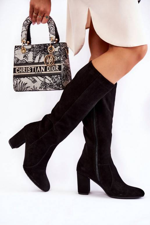 naiste pika säärega saapad seemisnakhsed Laura Messi mustad 1415