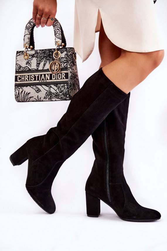 naiste pika säärega saapad seemisnakhsed Laura Messi mustad 1415