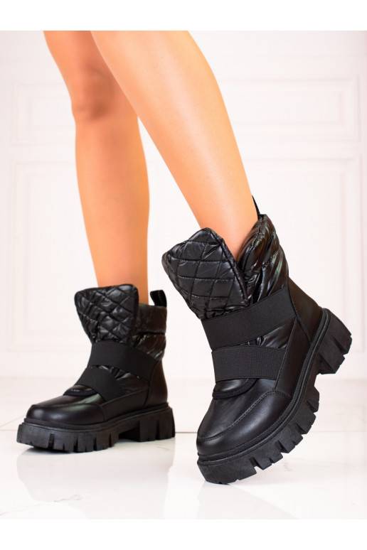 Naiste lumesaapad Shelovet paksul platvormil Mustad