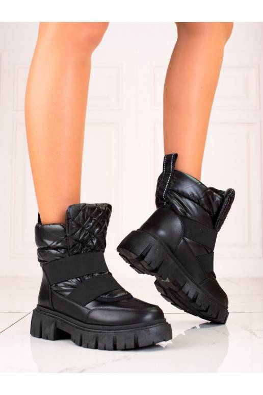 Naiste lumesaapad Shelovet paksul platvormil Mustad