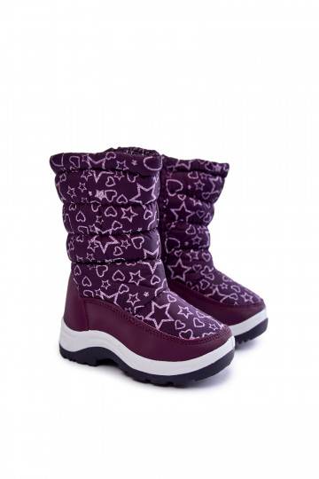 Nööpidega lumesaapad voodriga violetset värvi Terra 2
