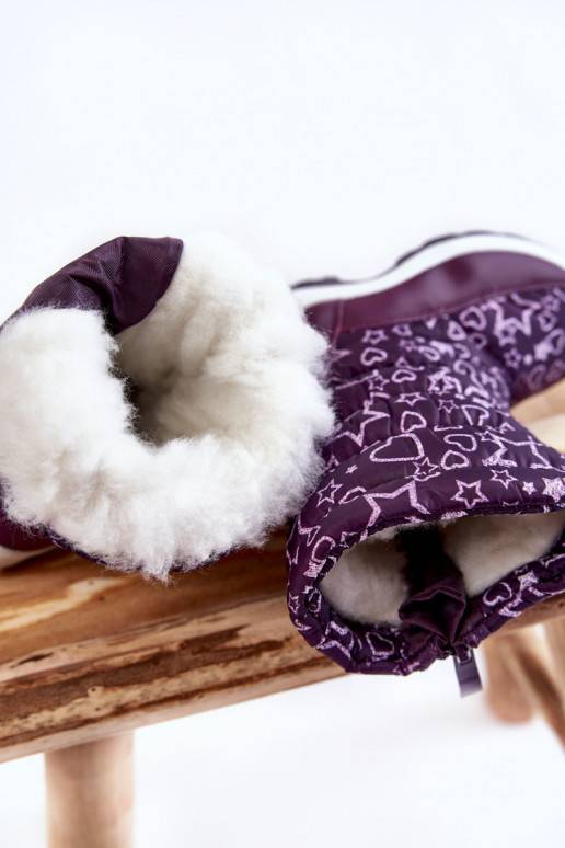 Nööpidega lumesaapad voodriga violetset värvi Terra