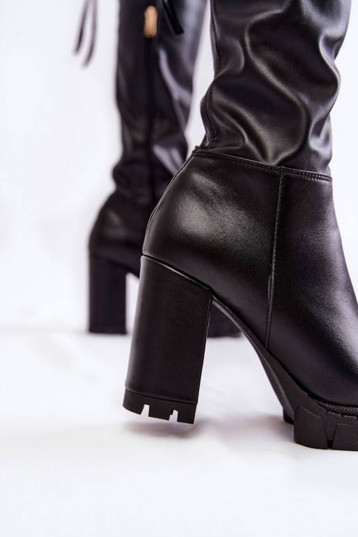   pika säärega saapad platvormiga  Shoes 3245 mustad