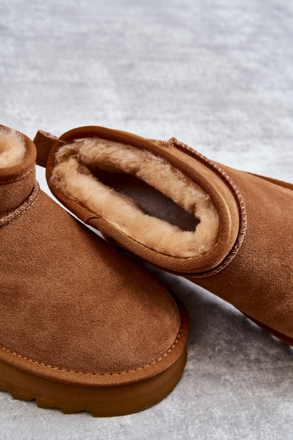 Moekad seemisnakhsed nööpidega lumesaapad pruunid värvi Nucca