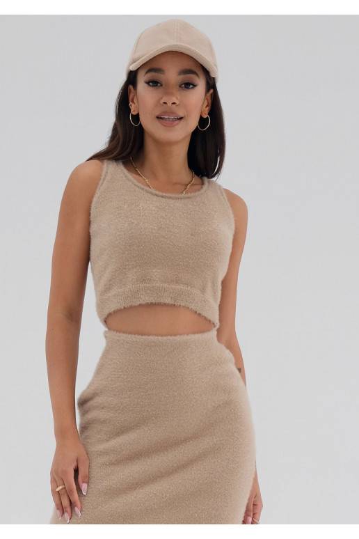 Seva - Beige knitted mini top