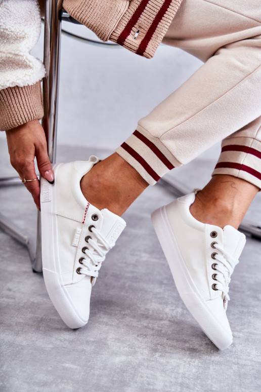 Niskie   Riidest vabaaja jalanõud Big Star KK274003 valget värvi