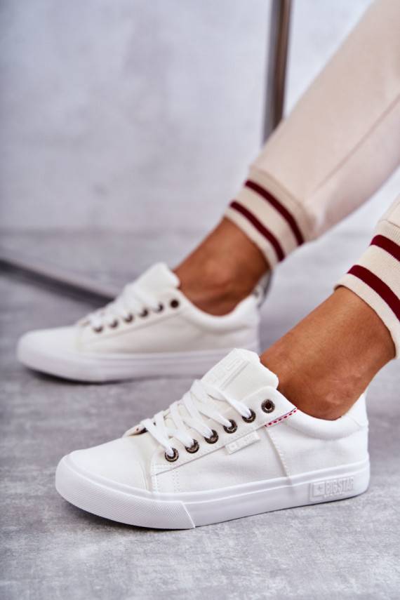 Niskie   Riidest vabaaja jalanõud Big Star KK274003 valget värvi