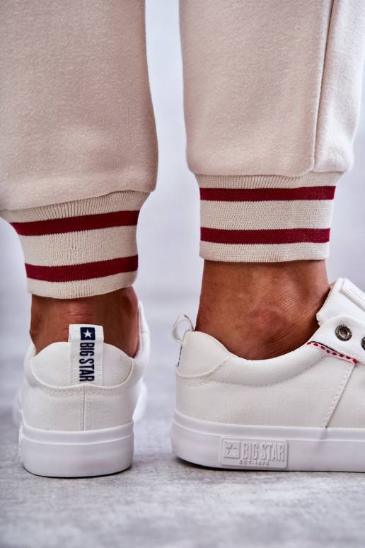 Niskie   Riidest vabaaja jalanõud Big Star KK274003 valget värvi