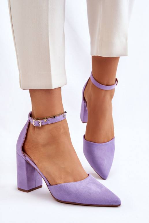 Kingad kõrge jämeda kontsaga violetset värvi Lexie Kingad kõrge jämeda kontsaga violetset värvi Lexie