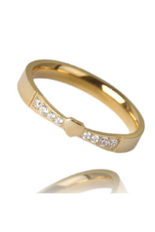 Roostevabast terasest sõrmus kaetud 14k kullaga PST829, Sõrmuse suurus: 