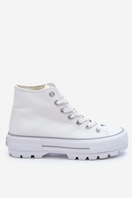  Riidest vabaaja jalanõud platvormiga Big Star LL274156 valget värvi