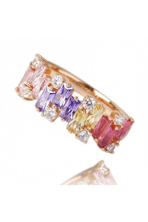 Roostevabast terasest sõrmus kaetud 14k kullaga PST845