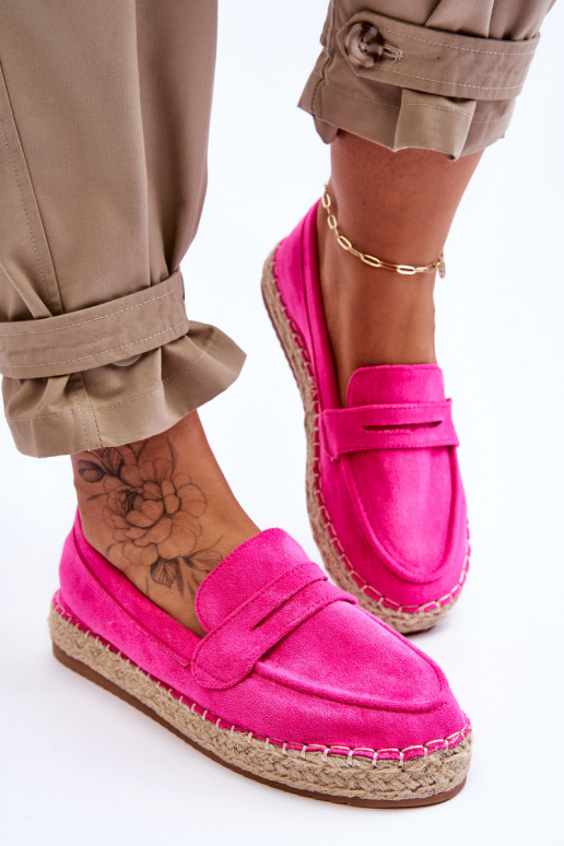 Seemisnahast espadrillid tumeroosad värvi Keyla
